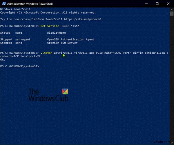 Install and configure OpenSSH client and server on Windows 11/10