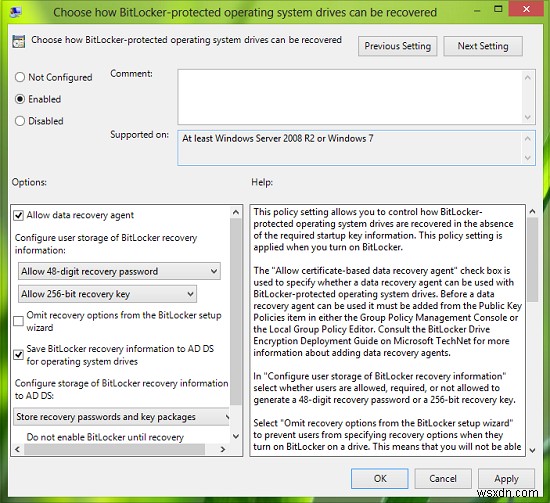 Your recovery key couldn’t be saved to this location error for BitLocker