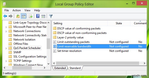 Configure & Limit Reservable Bandwidth Setting In Windows 11/10