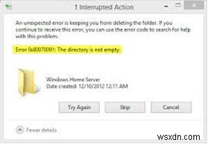 Fix Error 0x80070091 The directory is not empty on Windows 11/10