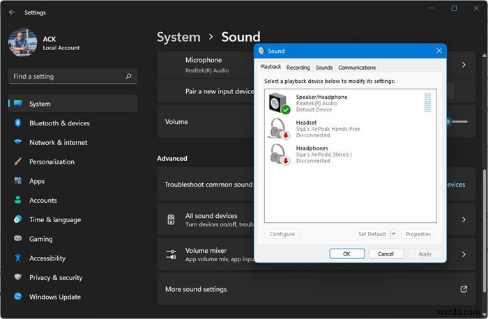 Five ways to open Sound Settings in Windows 11/10