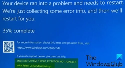 Fix CorsairVBusDriver.sys Blue Screen error on Windows 11/10