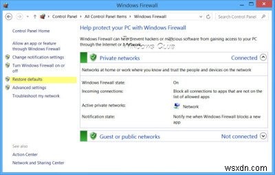 How to Restore or Reset Windows Firewall settings to defaults