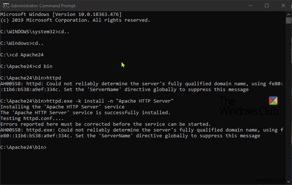 How to install Apache on Windows 11/10