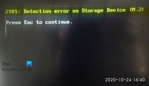 Fix 2101: Detection error on Storage Device on Windows 11/10