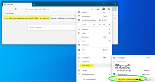How to enable Internet Explorer Mode in new Microsoft Edge