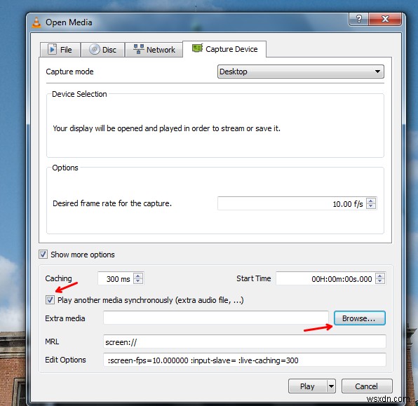 How to record Desktop Screen using VLC Player on Windows 11/10