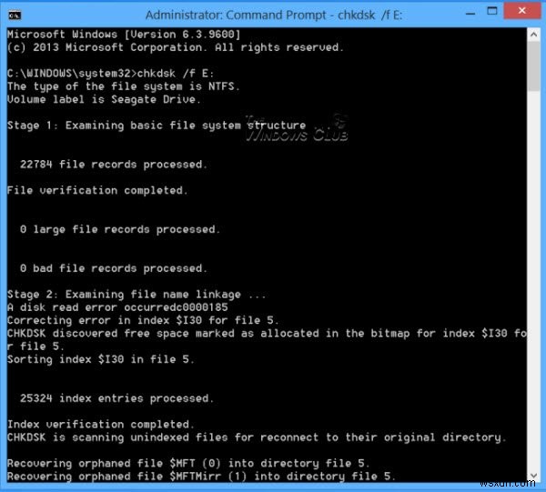 External hard drive inaccessible? Format External Drive or run Check Disk using CMD