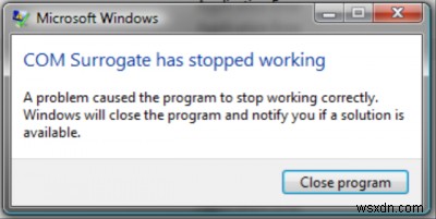 Program exe or COM Surrogate has stopped working in Windows 11/10