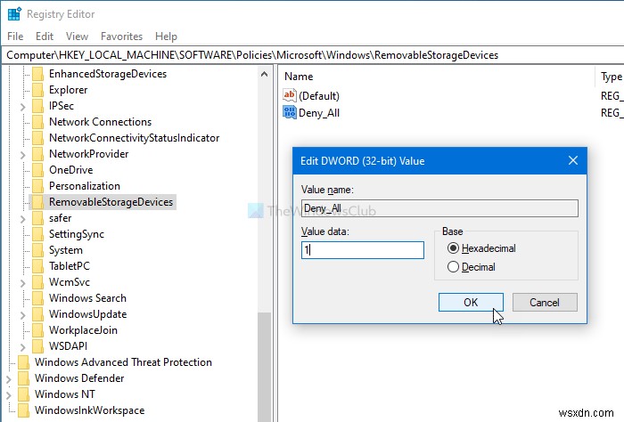 How to disable Removable Storage classes and access in Windows 10