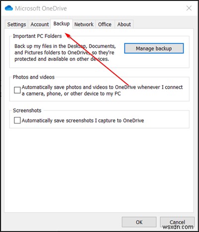 OneDrive Backup tab is missing from Settings in Windows 11/10