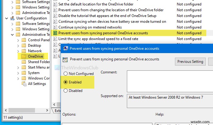 How to prevent users from syncing personal OneDrive accounts