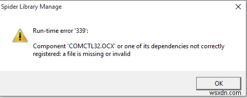 Fix Comctl32.ocx file is missing, not correctly registered or invalid error