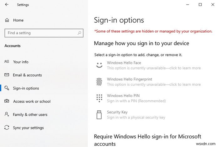 How to disable Sign-in options in Windows Settings in Windows 11/10