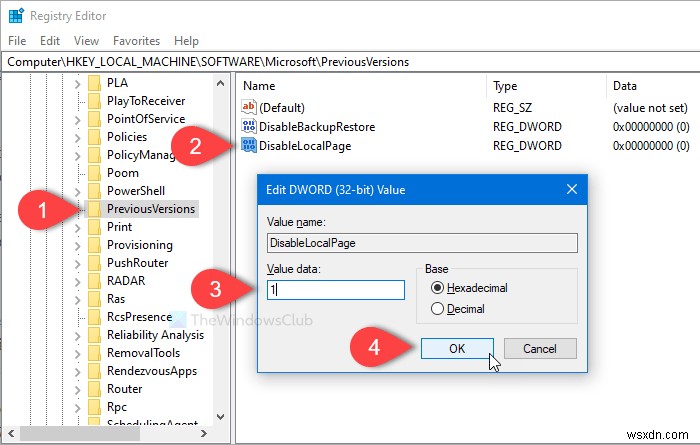 How to prevent restoring previous versions of files from backups in Windows 10