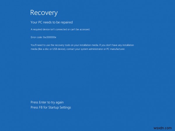 How to fix error 0xc000000e, Your PC needs to be repaired, on Windows 11/10