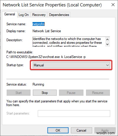 Wi-Fi icon on the toolbar not showing the list of available networks