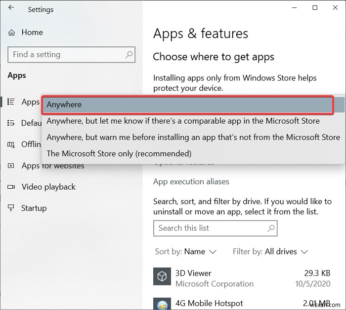 The app you’re trying to install isn’t a Microsoft-verified app