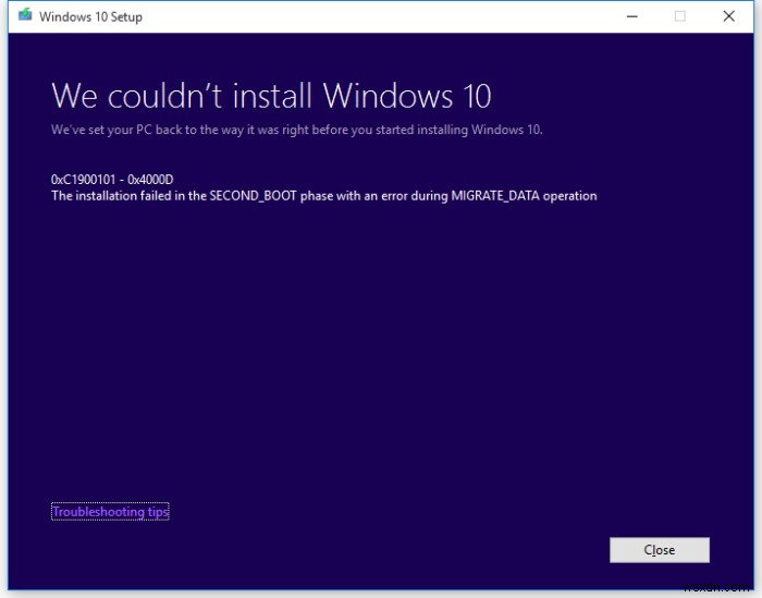 Fix Windows Upgrade Error 0xC1900101 – 0x4000D