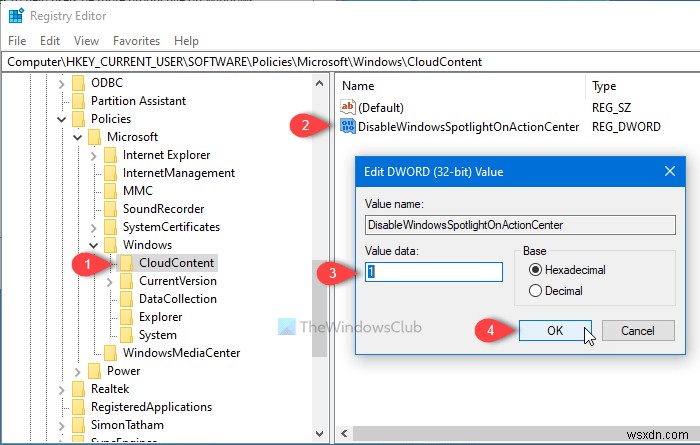 How to hide Windows Spotlight notifications in Action Center