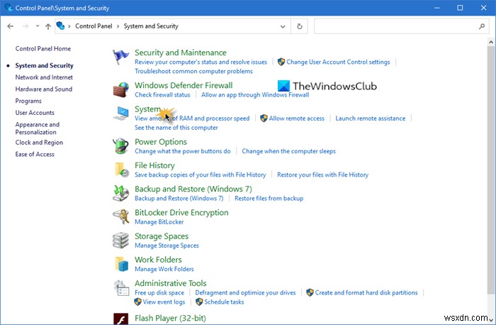 Where did they move the Control Panel System applet in Windows 11/10?
