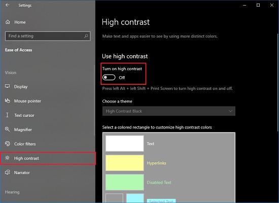 Some settings aren’t available in High Contrast mode error in Windows 11/10