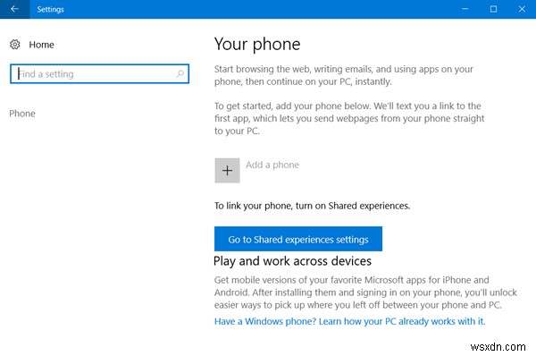 How to link Android phone or iPhone to Windows 10 PC
