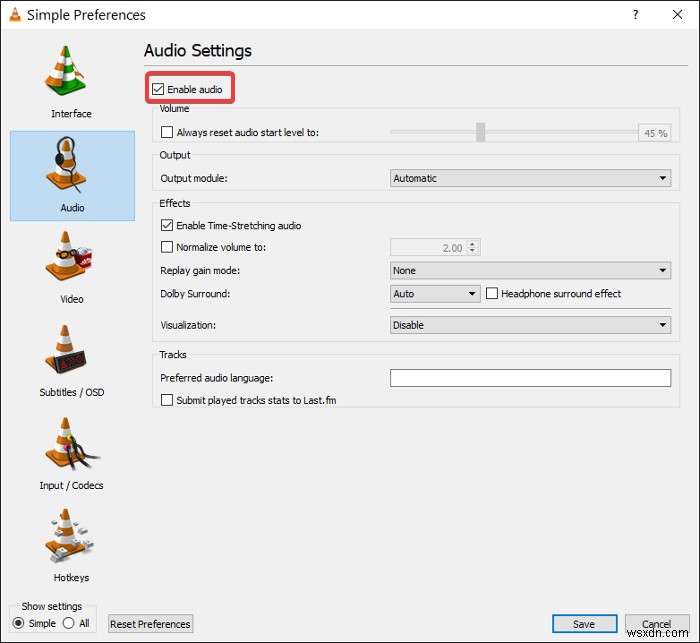 What to do if VLC audio is not working?