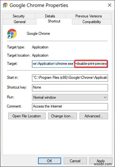 How to enable or disable System Print Dialog in Chrome browser