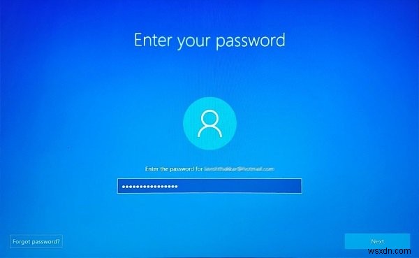Reset Forgotten Microsoft Account password from Login Screen in Windows 11/10