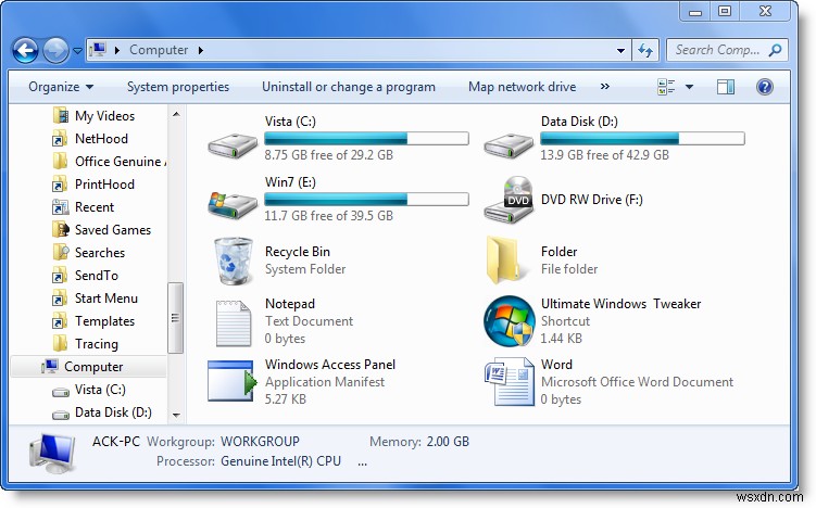 Display any file, folder, program in This PC folder of Windows 10