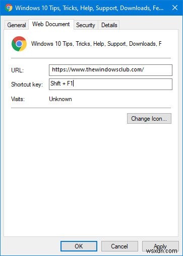 Create a Keyboard Shortcut to open your favorite Website in Windows 10
