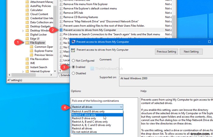 How to prevent users from accessing Drives in This PC on Windows 11/10