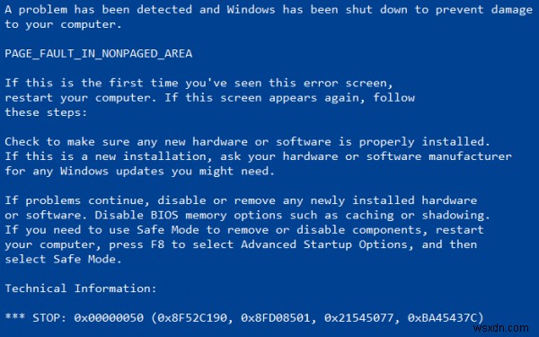 Fix PAGE_FAULT_IN_NONPAGED_AREA 0x00000050 error