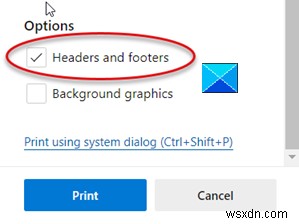 How to print from the Microsoft Edge browser in Windows 10