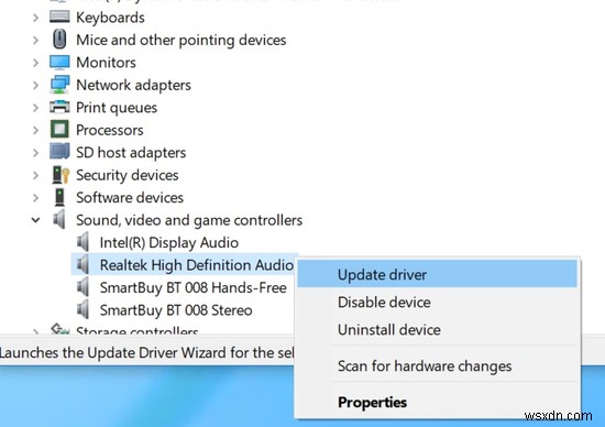 High Definition Audio Device has a driver problem in Windows 10