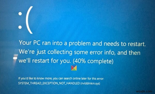 SYSTEM_THREAD_EXCEPTION_NOT_HANDLED (nviddmkm.sys, atikmpag.sys) Blue Screen on Windows 11/10