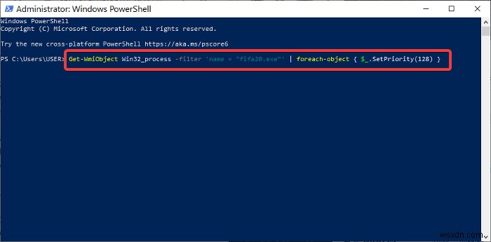Change Process Priority for running processes using Command line