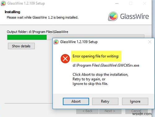 Fix Error opening file for writing on Windows 11/10