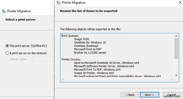 How to backup Printer Drivers and Queues using Printer Migration Tool in Windows 10