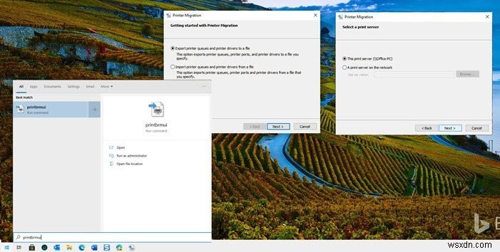 How to backup Printer Drivers and Queues using Printer Migration Tool in Windows 10