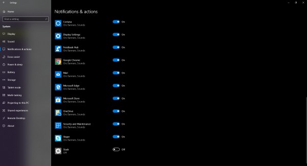 How to disable notifications for an App in Windows 10