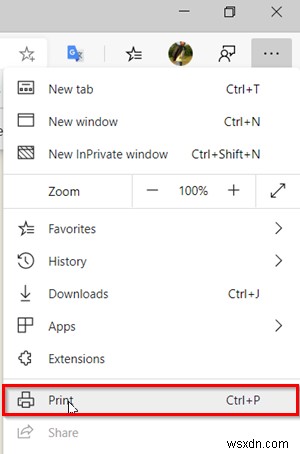 How to save webpage as PDF file in Edge Browser