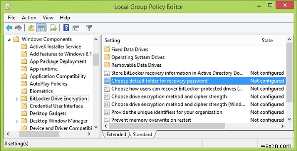 Change default location for saving BitLocker Recovery Key in Windows 11/10