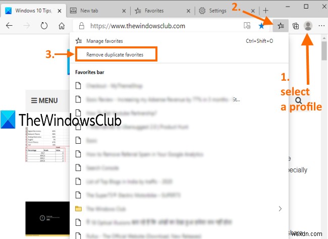 How to remove Duplicate Favorites in Microsoft Edge browser