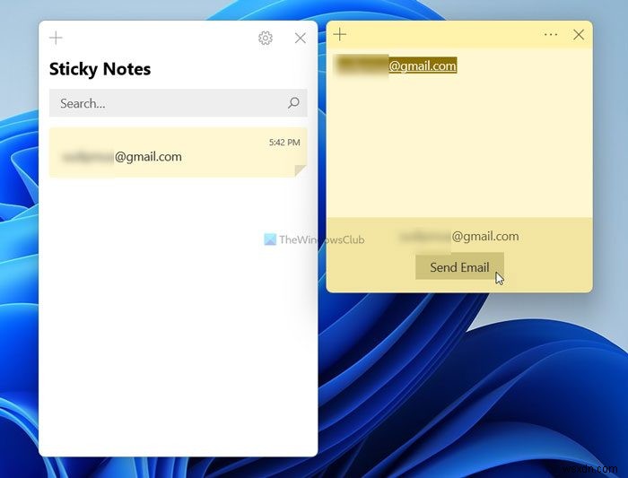 How to use Sticky Notes to send Email in Windows 11/10
