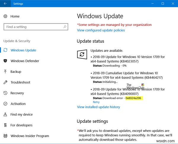Fix Windows Update Error 0x8024a206 in Windows 11/10