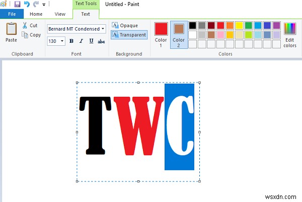 How to add text and change color of font in Microsoft Paint in Windows 11/10