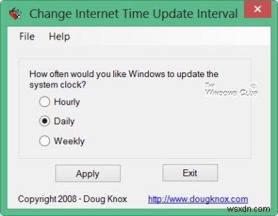 How to change Internet Time Update interval in Windows 11/10