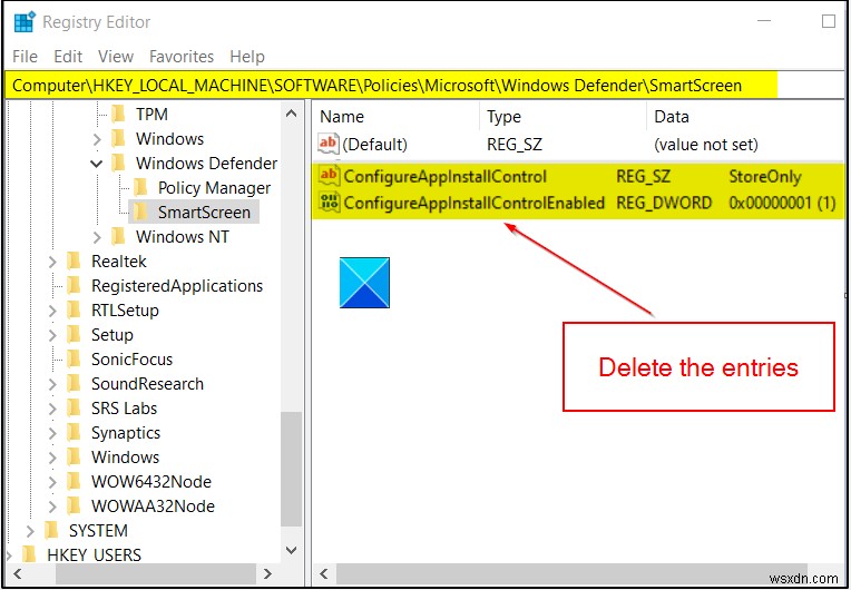 Choose where to get apps option is grayed out in Windows 10 Settings